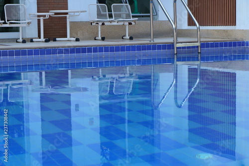 shadows in the empty swimming pool