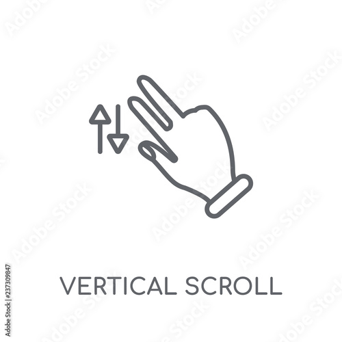 Vertical Scroll gesture linear icon. Modern outline Vertical Scroll gesture logo concept on white background from Hands collection