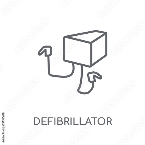 Defibrillator linear icon. Modern outline Defibrillator logo concept on white background from Health and Medical collection