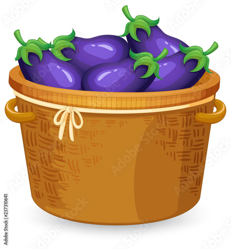 A basket of eggplant