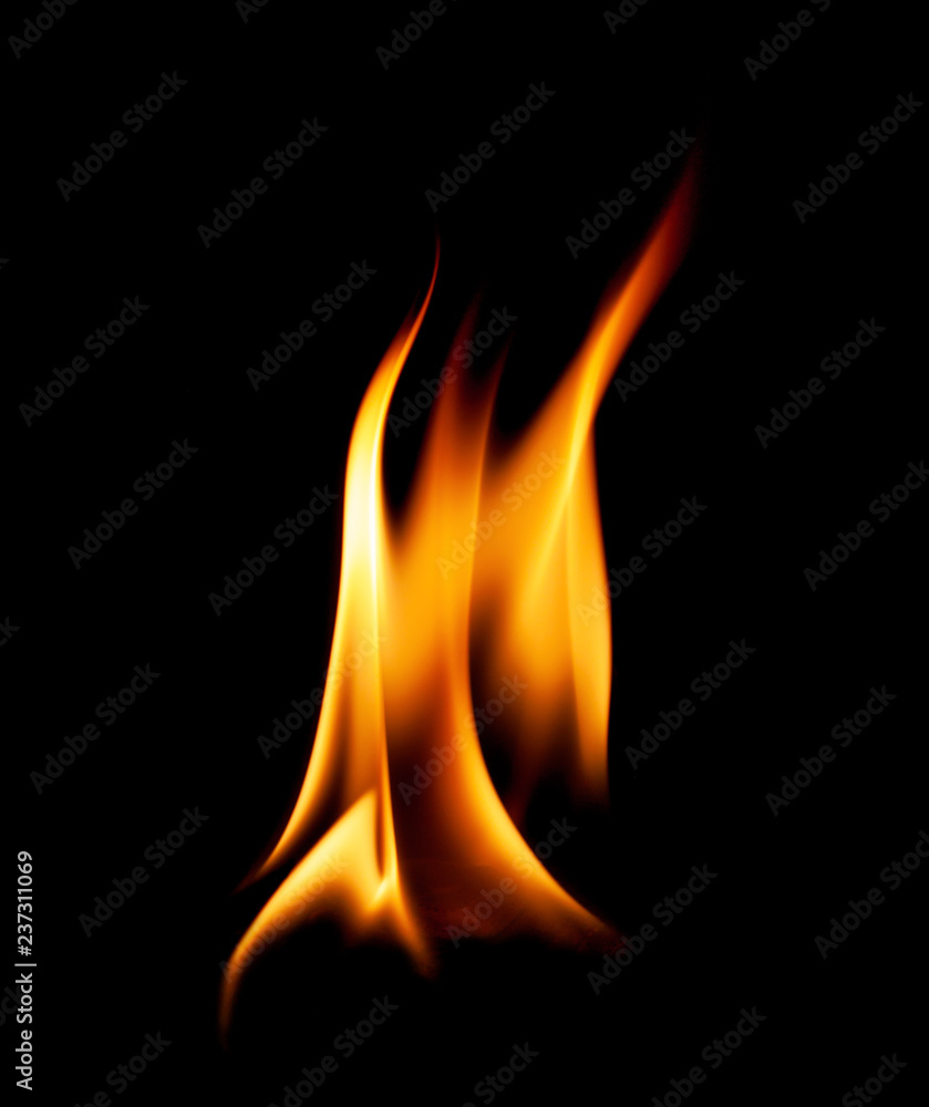 Fototapeta premium Fire flames abstract on black background.