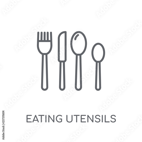 Eating utensils linear icon. Modern outline Eating utensils logo concept on white background from Hotel and Restaurant collection