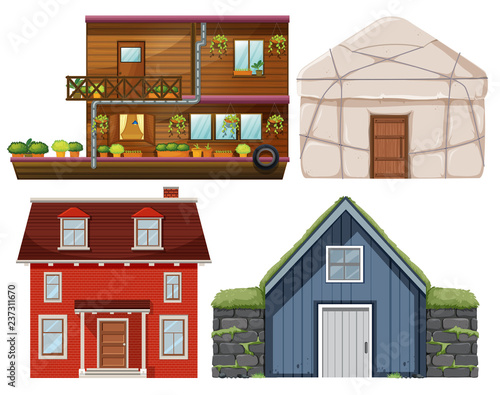 Set of different house