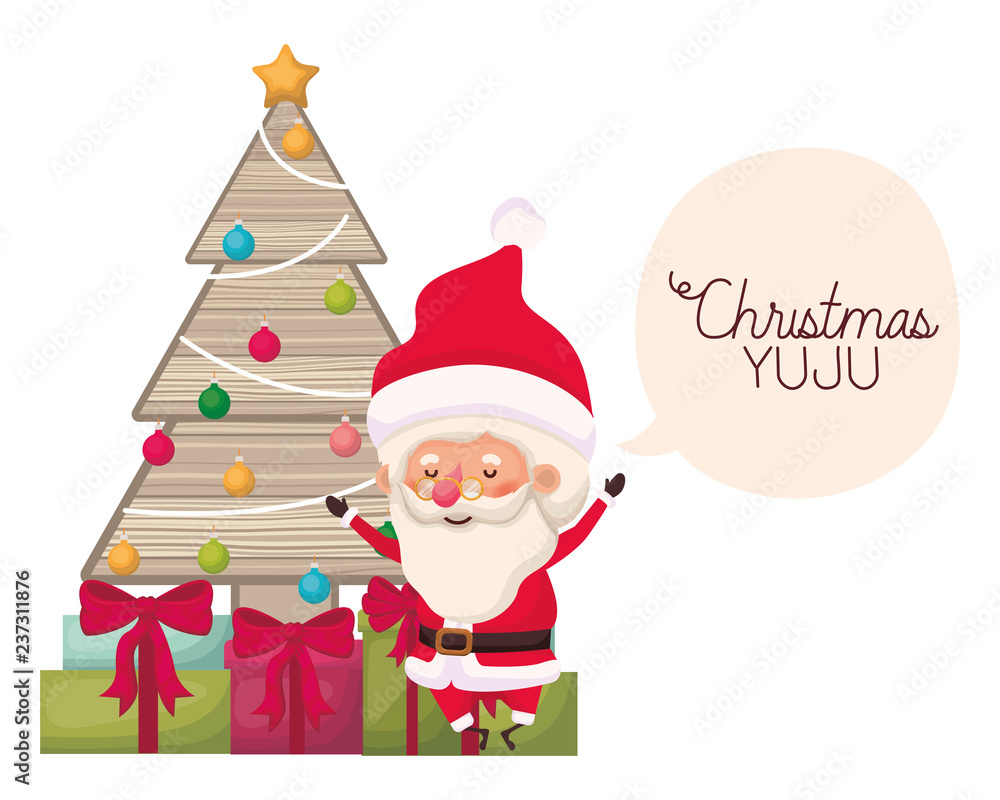 santa claus with christmas tree and gifts santa claus with christmas tree and gifts