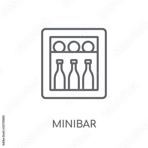 Minibar linear icon. Modern outline Minibar logo concept on white background from Hotel and Restaurant collection