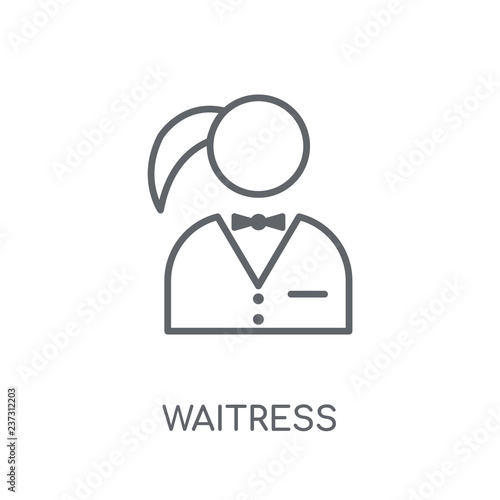 Waitress linear icon. Modern outline Waitress logo concept on white background from Hotel and Restaurant collection