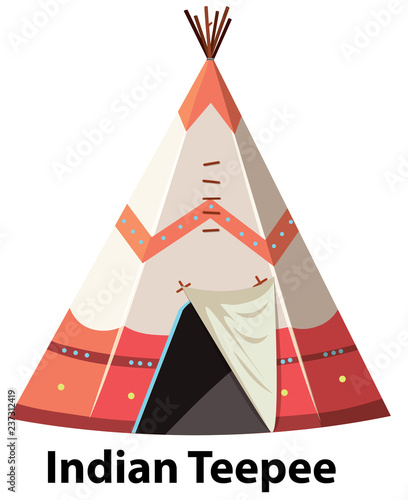 Traditional indian teepee on white background photo