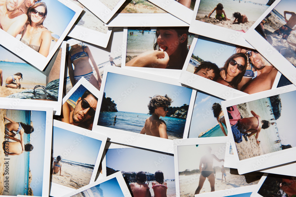 Polaroids with people having vacation Stock Photo | Adobe Stock