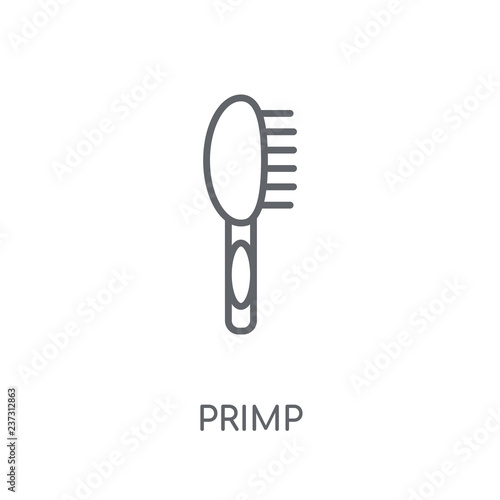 primp linear icon. Modern outline primp logo concept on white background from Hygiene collection