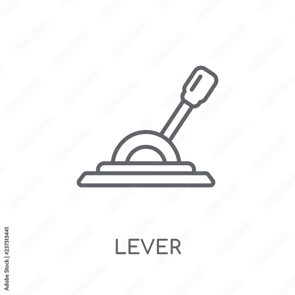 Lever linear icon. Modern outline Lever logo concept on white background from Industry