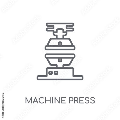 Machine press linear icon. Modern outline Machine press logo concept on white background from Industry collection