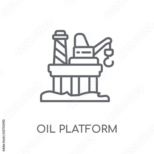 Oil platform linear icon. Modern outline Oil platform logo concept on white background from Industry collection