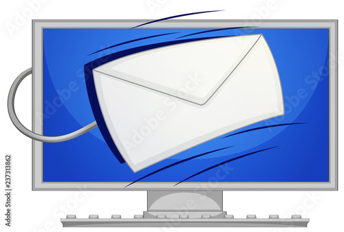 Mail on the computer screen