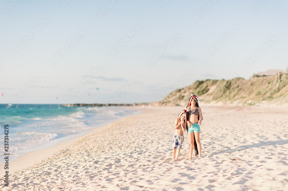 Two children at the beach