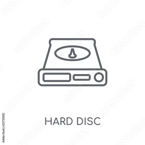 Hard disc linear icon. Modern outline Hard disc logo concept on white background from Internet Security and Networking collection