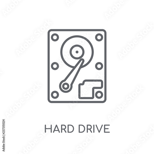 Hard drive linear icon. Modern outline Hard drive logo concept on white background from Internet Security and Networking collection