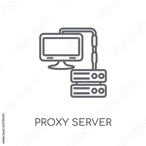 proxy server linear icon. Modern outline proxy server logo concept on white background from Internet Security and Networking collection