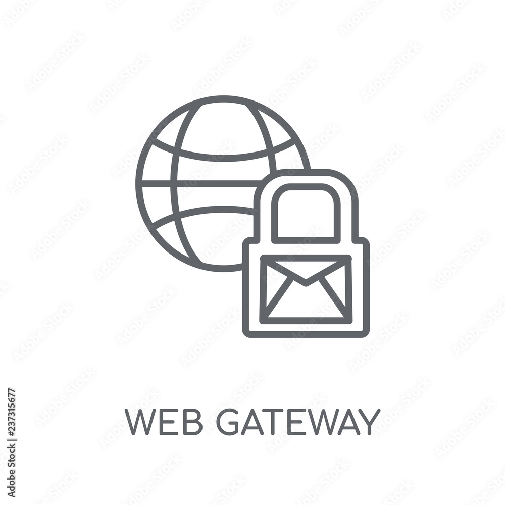 web gateway linear icon. Modern outline web gateway logo concept on ...