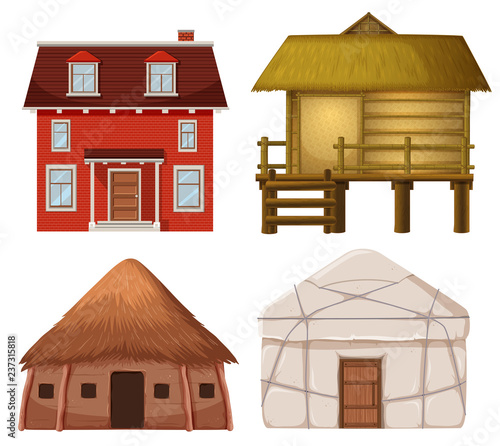 Set of traditional house