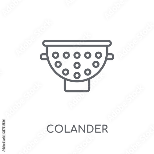 colander linear icon. Modern outline colander logo concept on white background from kitchen collection