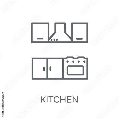 Kitchen linear icon. Modern outline Kitchen logo concept on white background from kitchen collection
