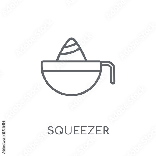 Squeezer linear icon. Modern outline Squeezer logo concept on white background from kitchen collection