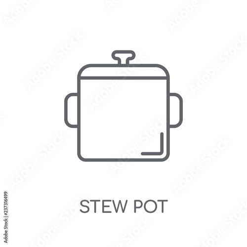 stew pot linear icon. Modern outline stew pot logo concept on white background from kitchen collection