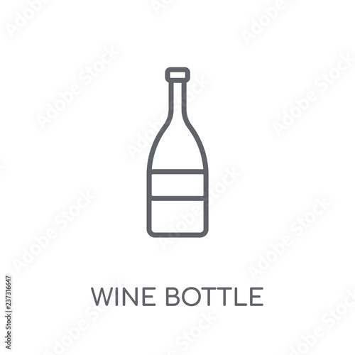 Wine bottle linear icon. Modern outline Wine bottle logo concept on white background from kitchen collection