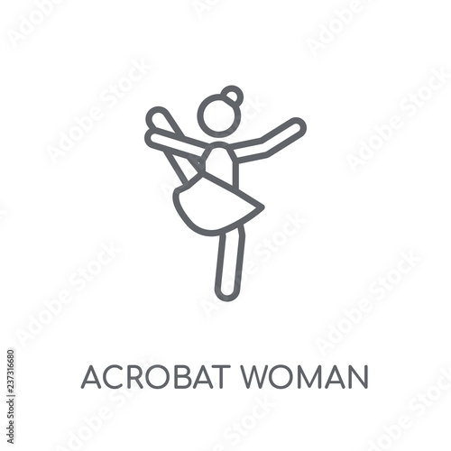 Acrobat Woman linear icon. Modern outline Acrobat Woman logo concept on white background from Ladies collection