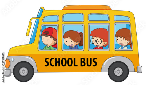 Student taking school bus