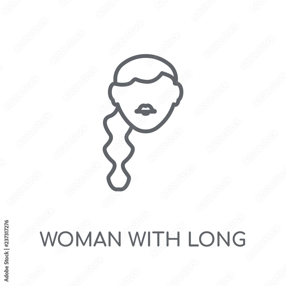 Woman with Long Hair linear icon. Modern outline Woman with Long Hair logo  concept on white background from Ladies collection Stock Vector | Adobe  Stock