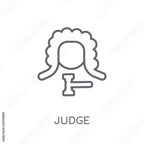 Judge linear icon. Modern outline Judge logo concept on white background from law and justice collection