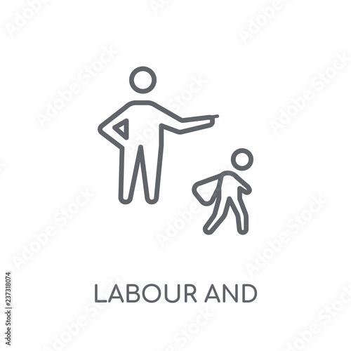 labour and social law linear icon. Modern outline labour and social law logo concept on white background from law and justice collection