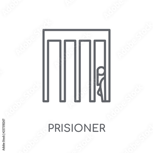 Prisioner linear icon. Modern outline Prisioner logo concept on white background from law and justice collection