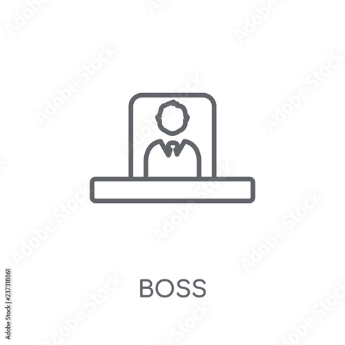 Boss linear icon. Modern outline Boss logo concept on white background from Luxury collection