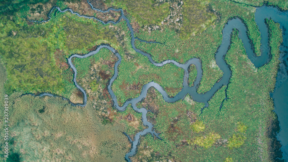 River aerial view River aerial view