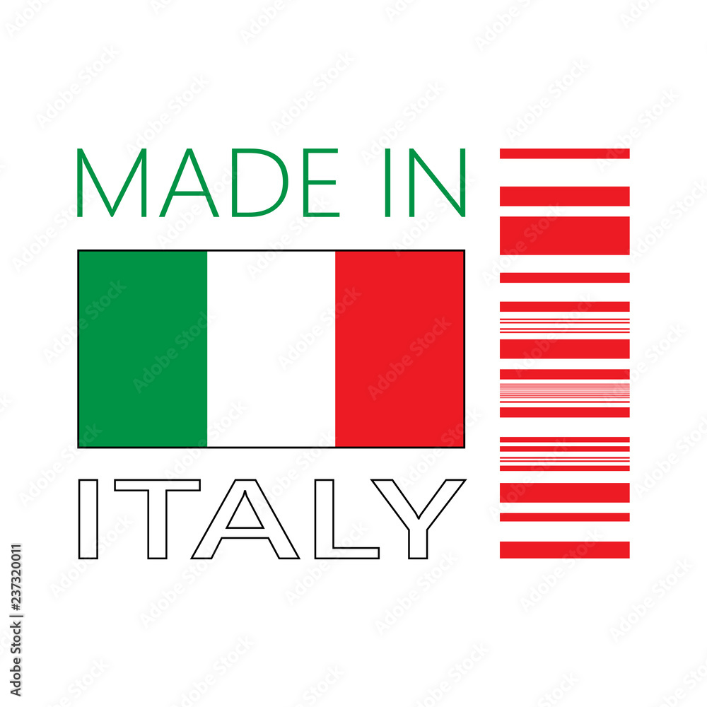 vector logo made in Italy with bar code vector logo made in Italy with bar code