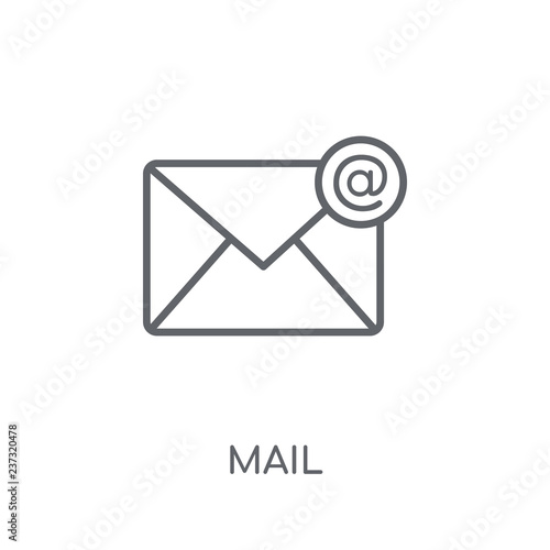 Mail linear icon. Modern outline Mail logo concept on white background from Marketing collection