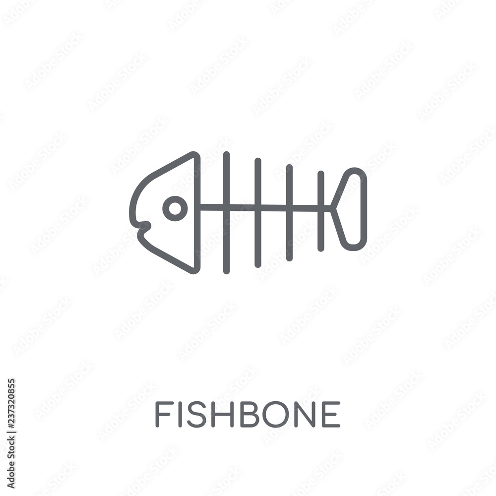 Fishbone linear icon. Modern outline Fishbone logo concept on white ...