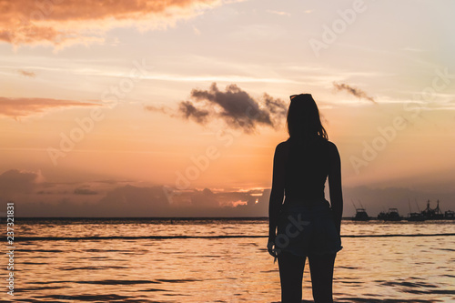 Girl at Bavaro Beaches in Punta Cana  Dominican Republic