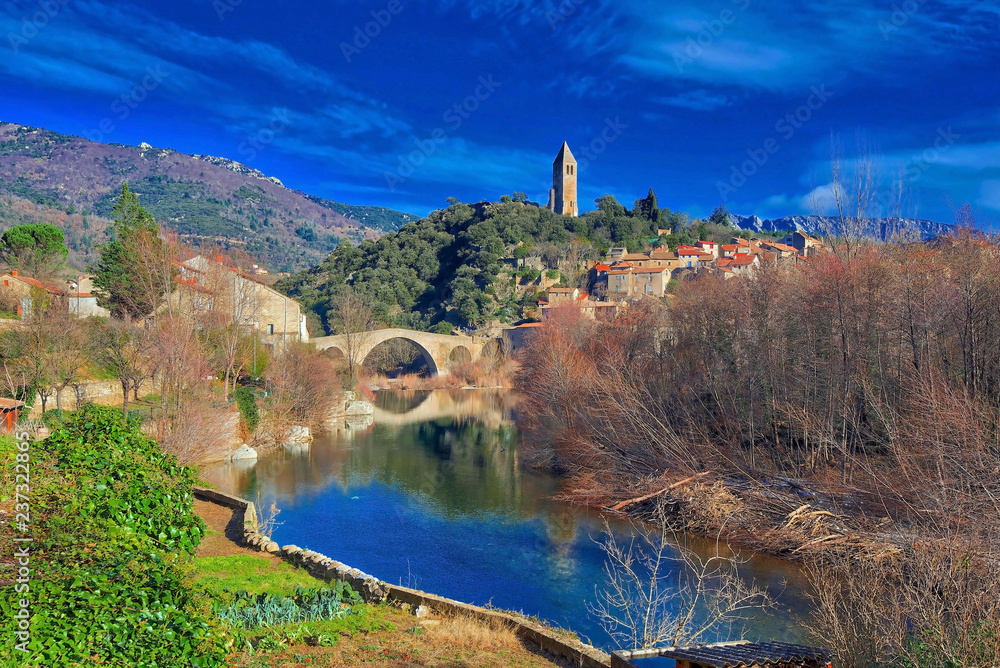 The village of Olargues in the Herault department of France The village of Olargues in the Herault department of France
