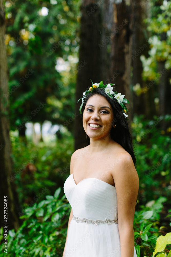 Portrait of Beautiful Bride in Northwest Forest Portrait of Beautiful Bride in Northwest Forest