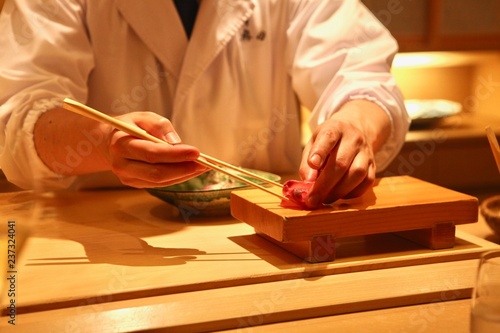 Photography Chef with Sashimi