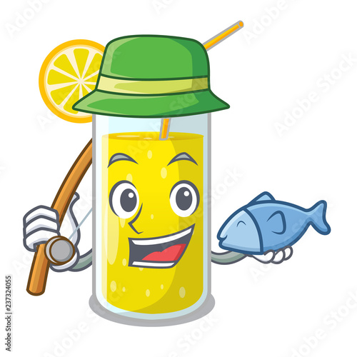 Fishing lemon juice glass on character table