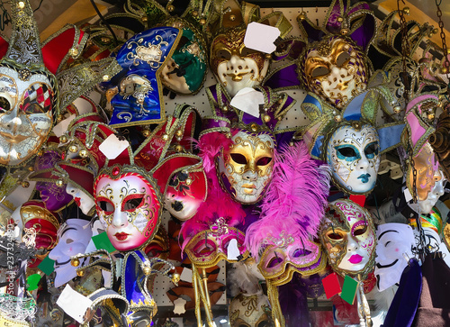 Colorful venetian masks for sale in Venice
