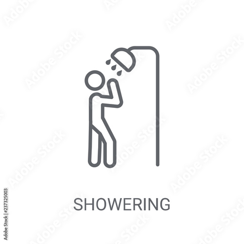 Showering icon. Trendy Showering logo concept on white background from People collection