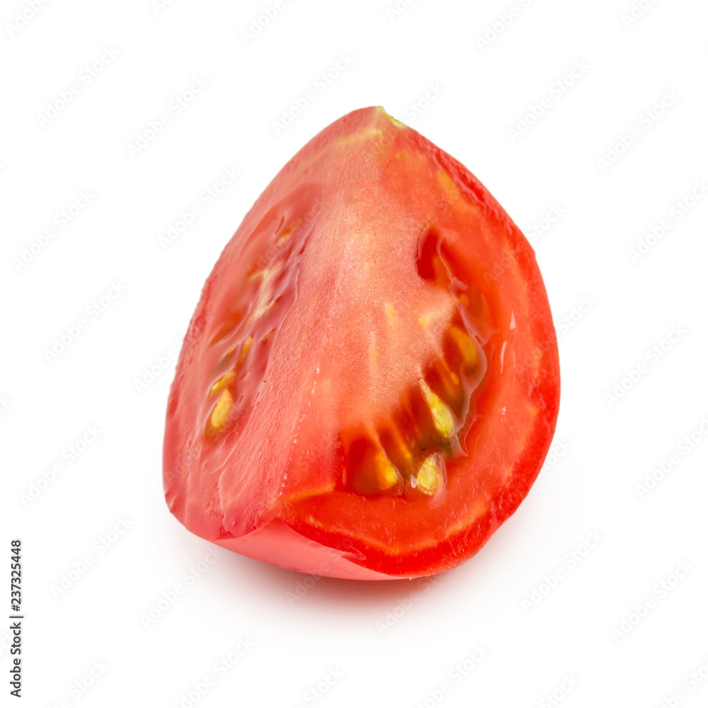 The sliced tomato isolated on white background The sliced tomato isolated on white background