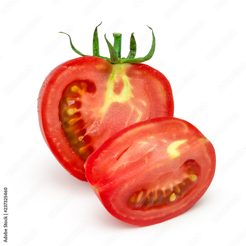 The sliced tomato isolated on white background The sliced tomato isolated on white background