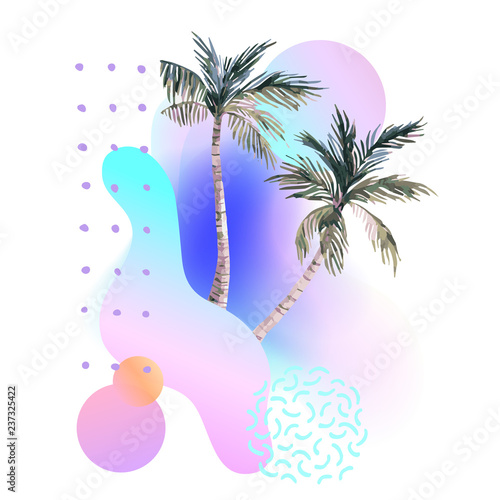 Abstract curve shape background. Smooth bend shape filled with colorful glow.