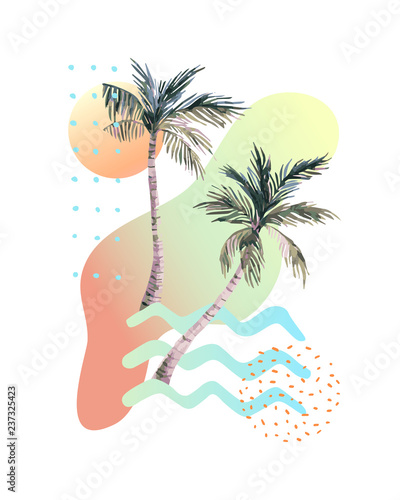 Abstract curve shape background. Smooth bend shape filled with colorful gradi...